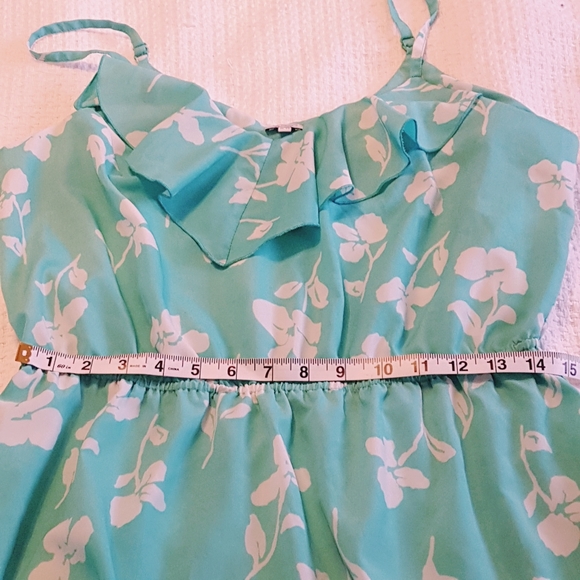 Kismet Mint Green Floral Ruffle Dress XL - Picture 3 of 5